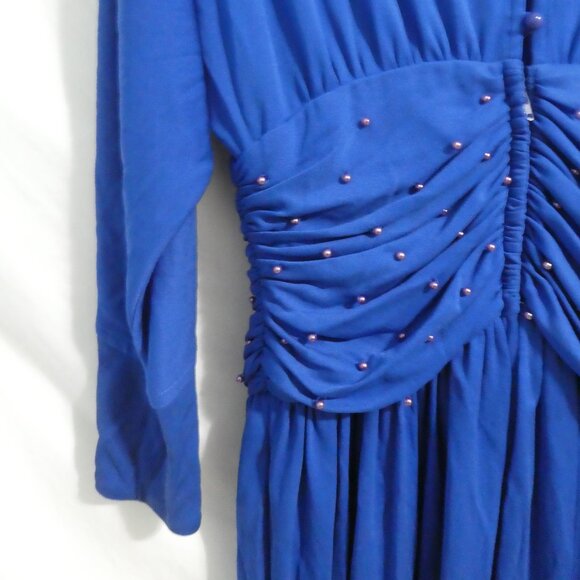 RANDY COLLECTIONS | size 14 | Elegant Blue Long Sleeve Event Party Dress - Picture 12 of 16